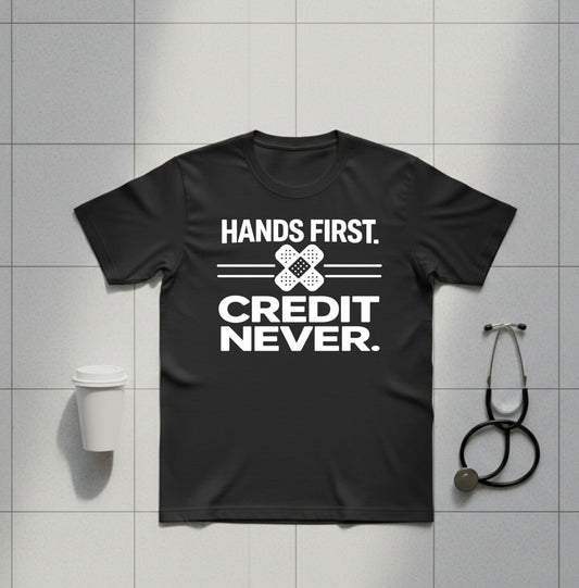 HANDS FIRST. CREDIT NEVER.