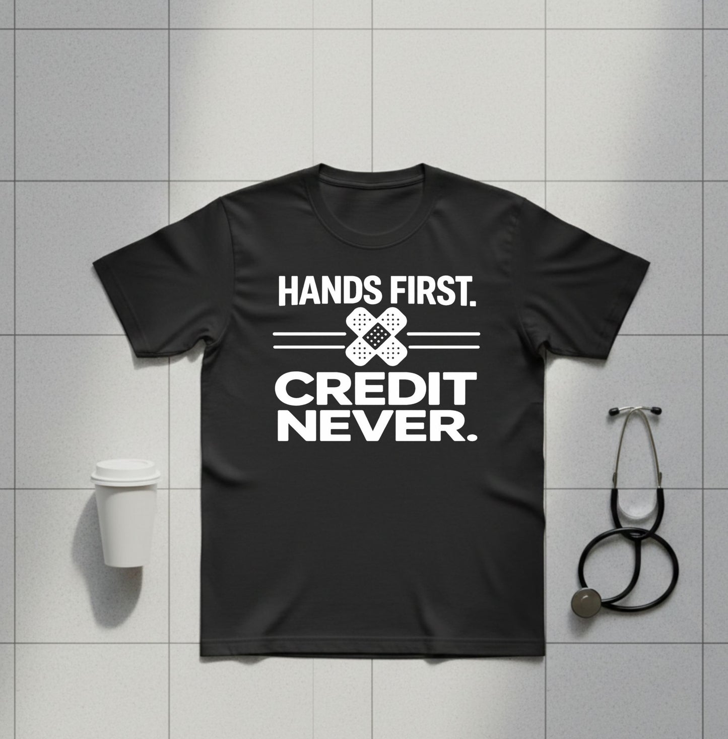 HANDS FIRST. CREDIT NEVER.